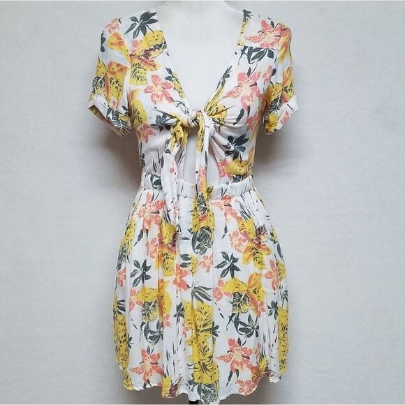 FREE People Part Time Lover Tie Front Mini Dress - Picture 4 of 16